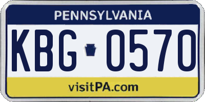 PA license plate KBG0570