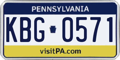 PA license plate KBG0571