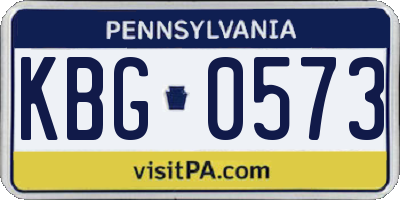PA license plate KBG0573