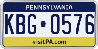 PA license plate KBG0576