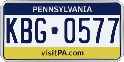 PA license plate KBG0577