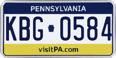 PA license plate KBG0584