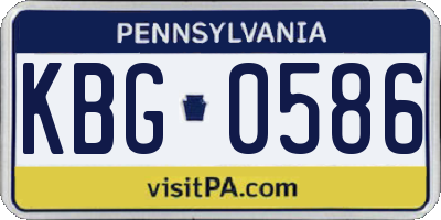 PA license plate KBG0586