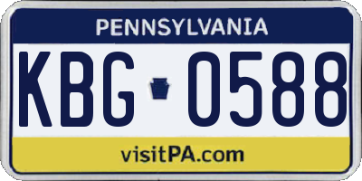 PA license plate KBG0588