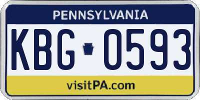 PA license plate KBG0593