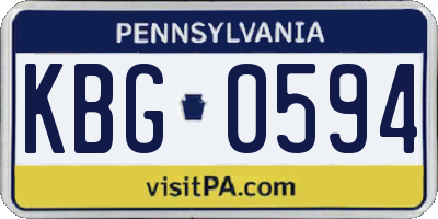 PA license plate KBG0594