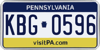 PA license plate KBG0596