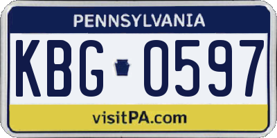 PA license plate KBG0597
