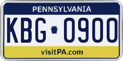 PA license plate KBG0900