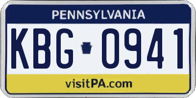 PA license plate KBG0941