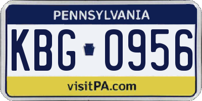 PA license plate KBG0956