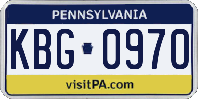 PA license plate KBG0970