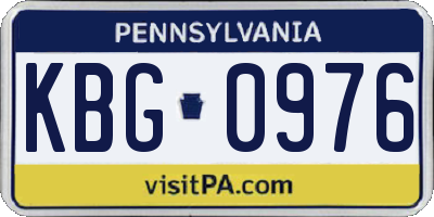 PA license plate KBG0976