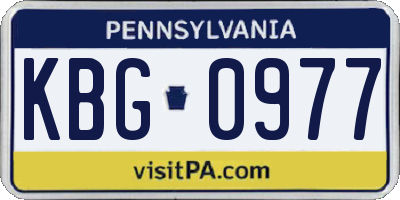 PA license plate KBG0977
