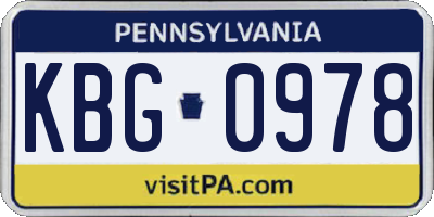 PA license plate KBG0978