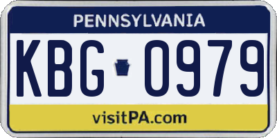 PA license plate KBG0979