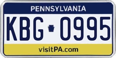 PA license plate KBG0995