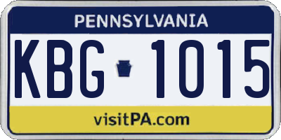 PA license plate KBG1015