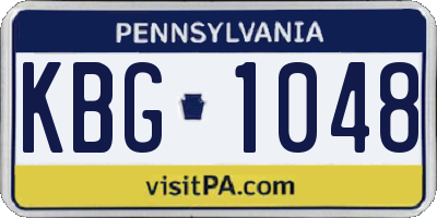PA license plate KBG1048
