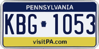 PA license plate KBG1053