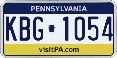 PA license plate KBG1054