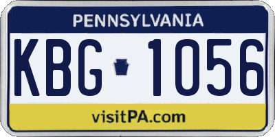 PA license plate KBG1056