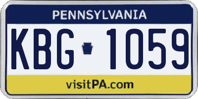 PA license plate KBG1059