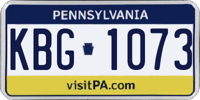 PA license plate KBG1073