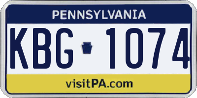 PA license plate KBG1074