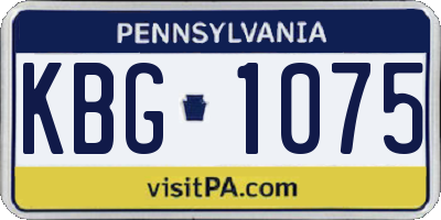 PA license plate KBG1075