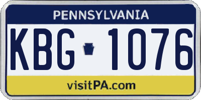 PA license plate KBG1076