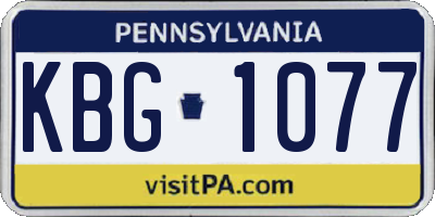 PA license plate KBG1077