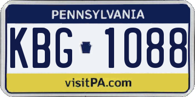 PA license plate KBG1088