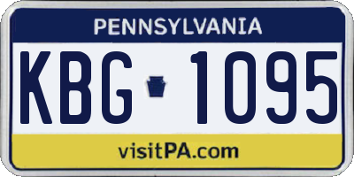PA license plate KBG1095