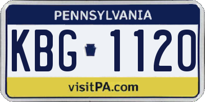 PA license plate KBG1120