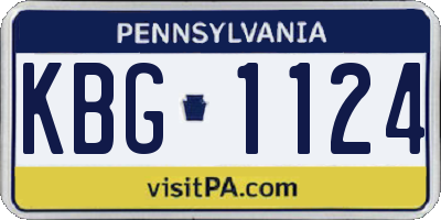PA license plate KBG1124