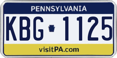 PA license plate KBG1125