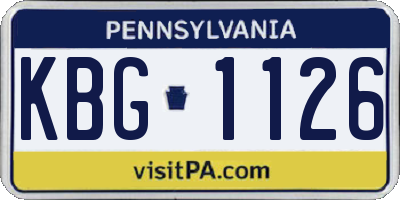PA license plate KBG1126