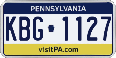 PA license plate KBG1127