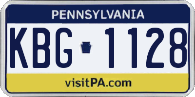 PA license plate KBG1128