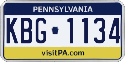 PA license plate KBG1134
