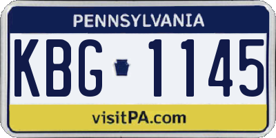 PA license plate KBG1145