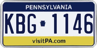 PA license plate KBG1146
