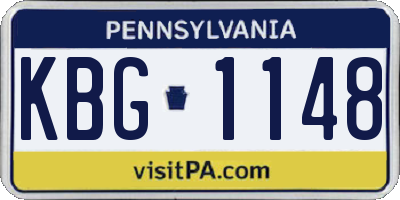 PA license plate KBG1148