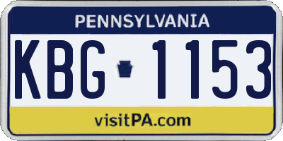 PA license plate KBG1153