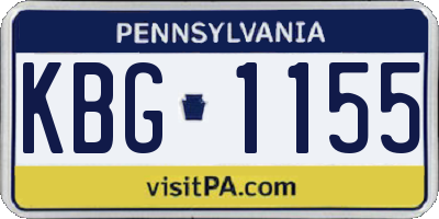 PA license plate KBG1155