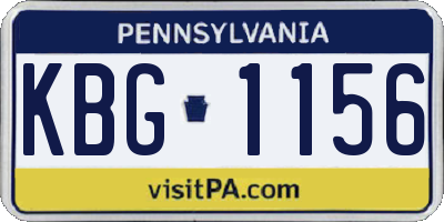 PA license plate KBG1156