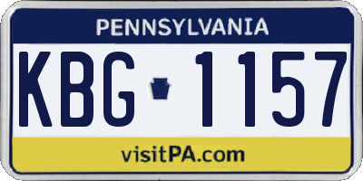 PA license plate KBG1157