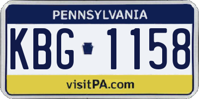 PA license plate KBG1158