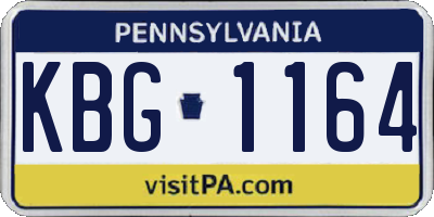 PA license plate KBG1164